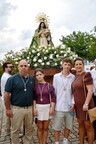 Misa, Procesión y Baile de la Bandera en la Feria en Hnor, a la Virgen del Rosario en Almadenejos